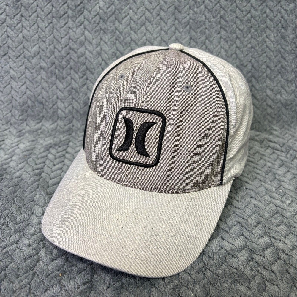 Hurley Flexfit Embroidered Logo L-XL Grey Two Tone Baseball Hat